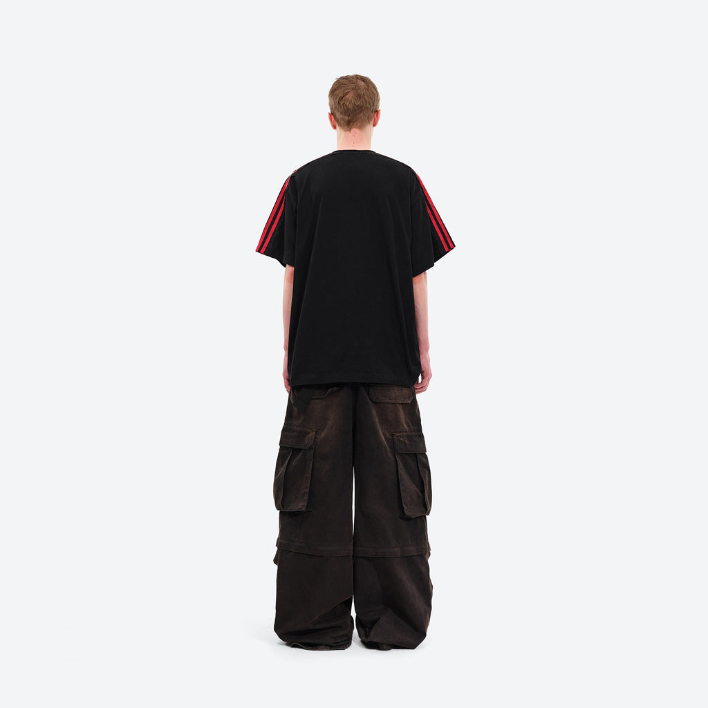 4-Stripe Loose-fit T-shirt BLACK