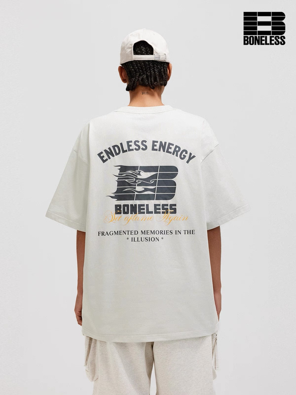 BONELESS ENDLESS ENERGY WHITE TEE