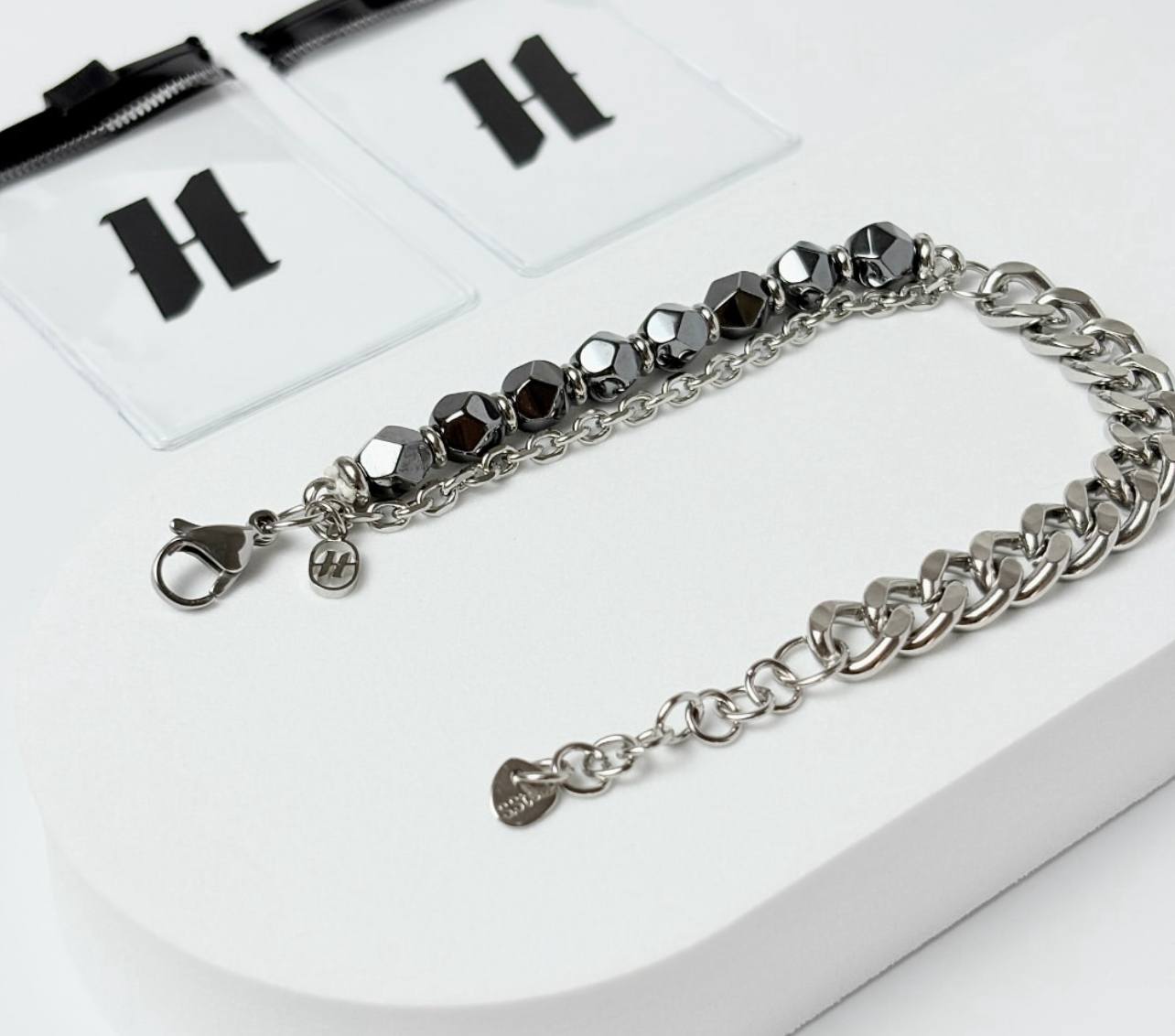 Obsidian Pearl Bracelet 18-23CM