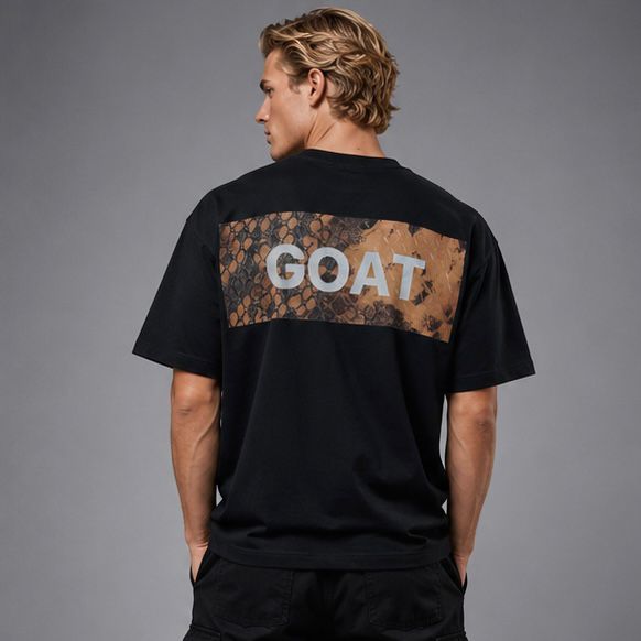 GOAT SNAKESKIN TEE BLACK ORANGE