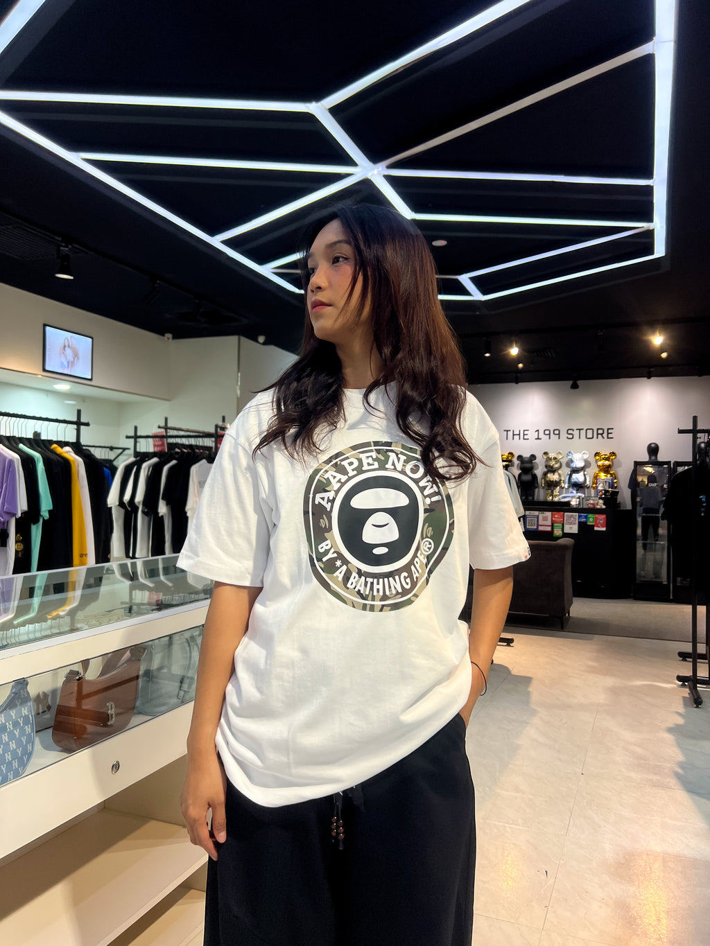BAPE AAPE MOONFACE TEE WHITE CAMOUFLAGE