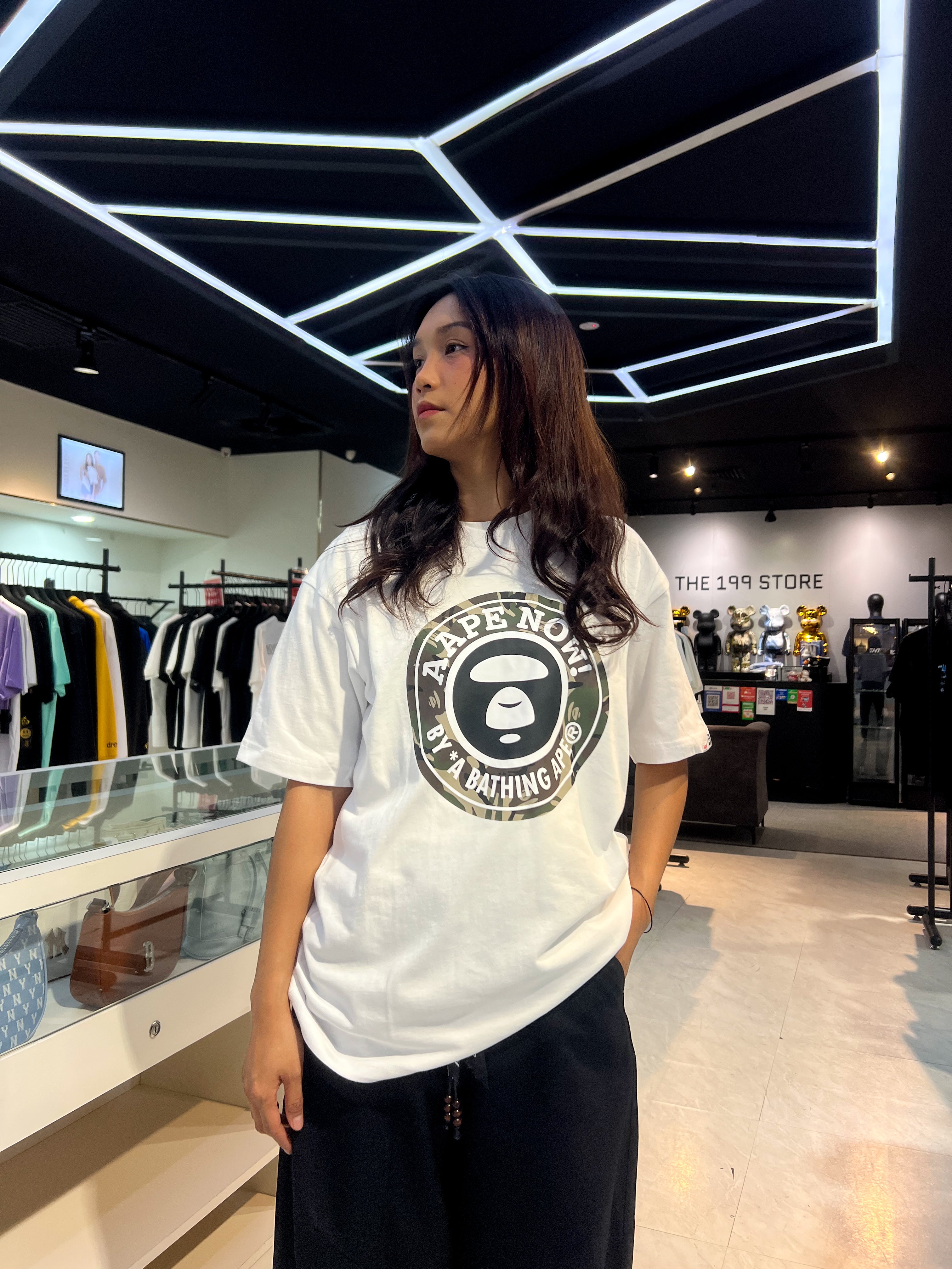 BAPE AAPE MOONFACE TEE WHITE CAMOUFLAGE