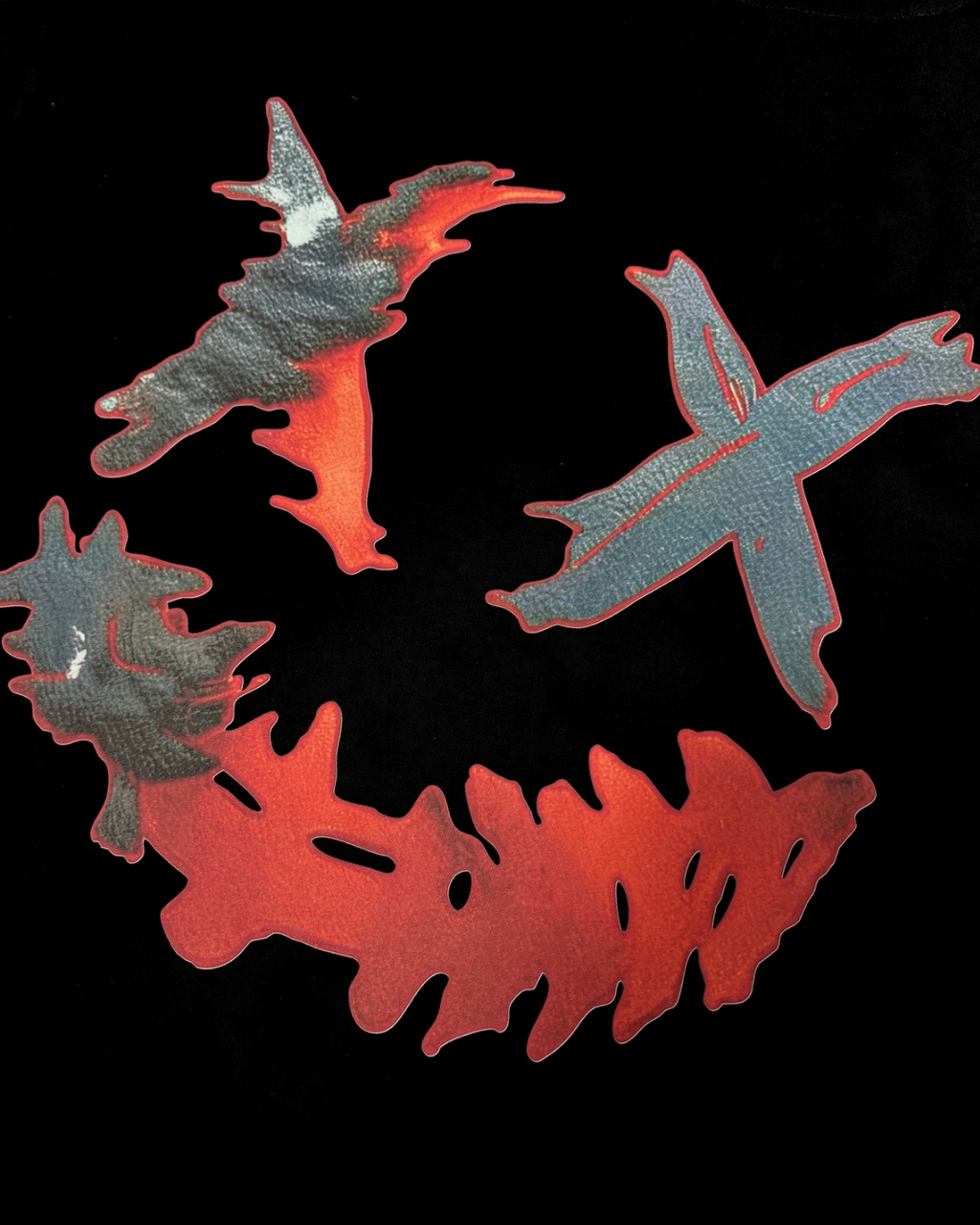 PARODY SMILEY FACE DESIGN 056 BLACK T SHIRT