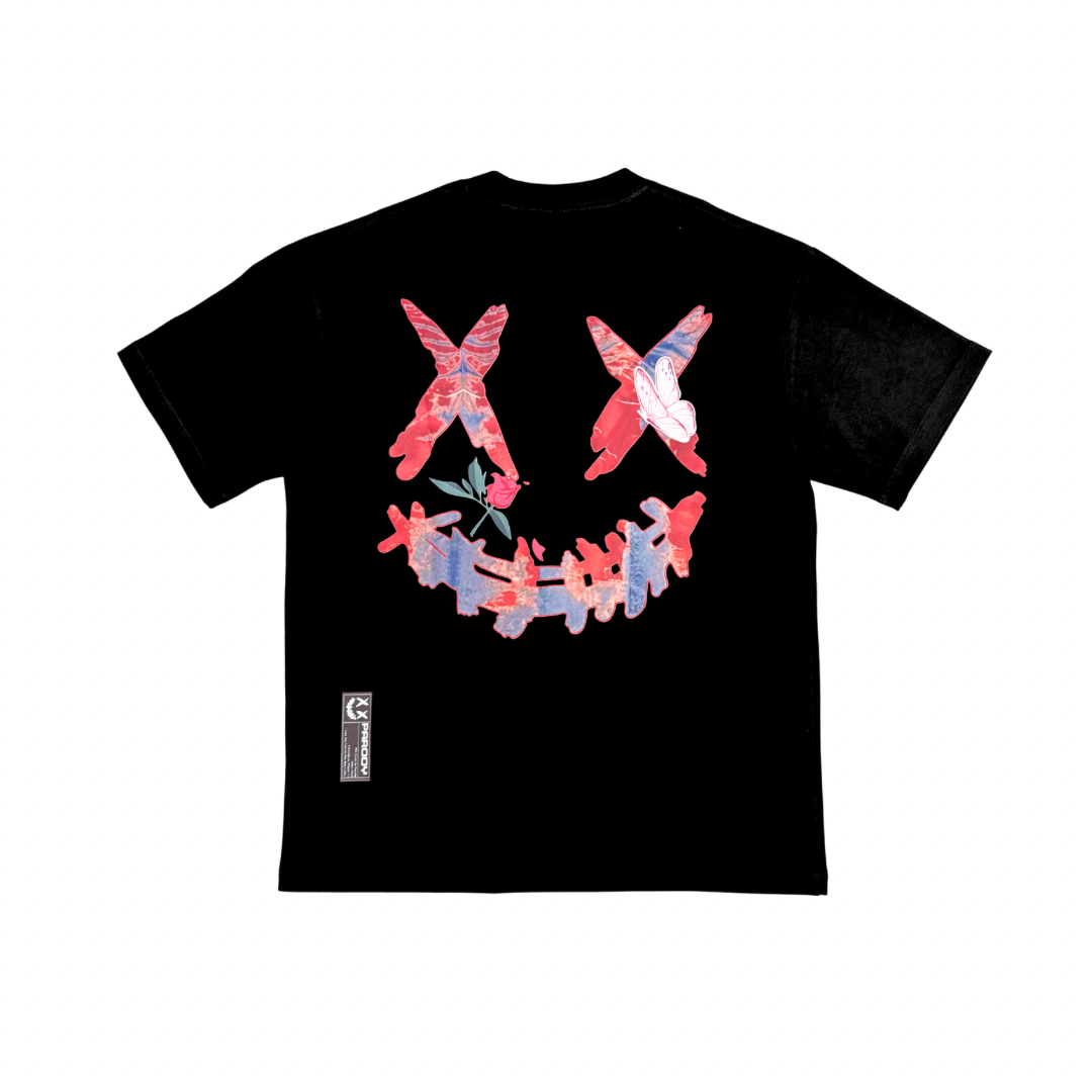PARODY SMILEY FACE DESIGN 061 BLACK T SHIRT