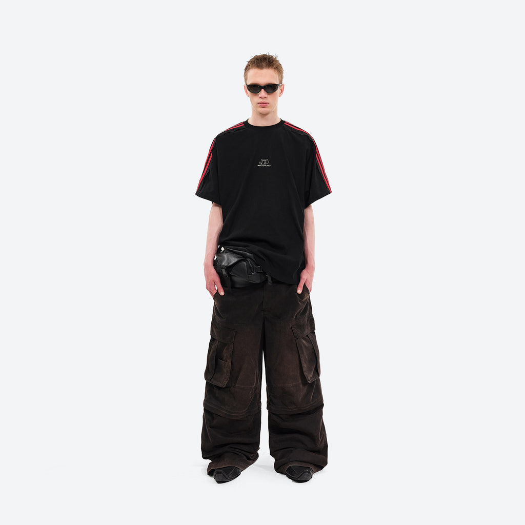 4-Stripe Loose-fit T-shirt BLACK