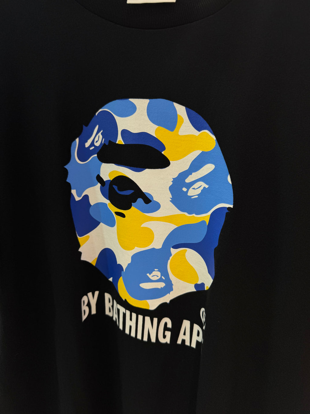 BAPE Color Camo Big Ape Head Tee in Black/Blue