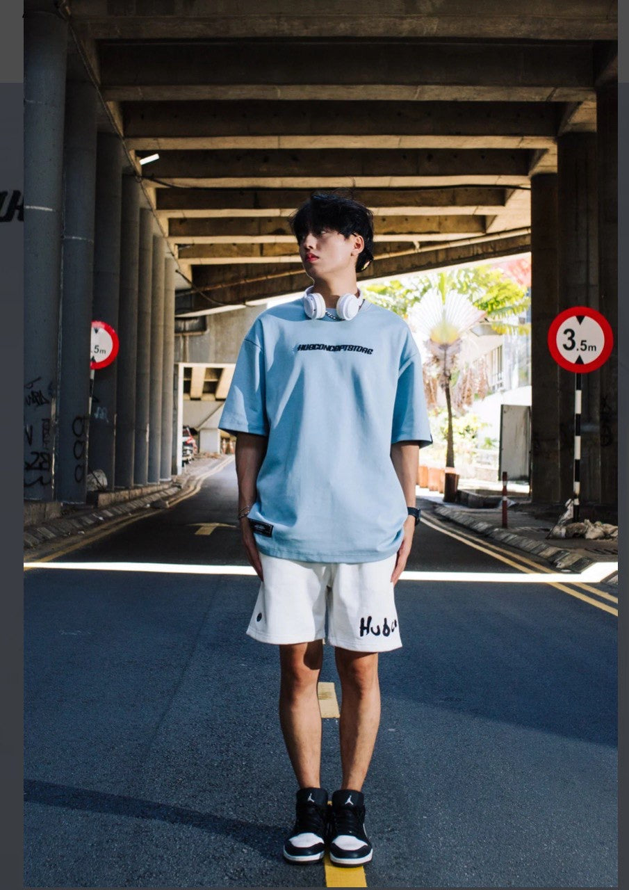 ESSENTIAL EMBROIDERY HUBCO TEE BLUE