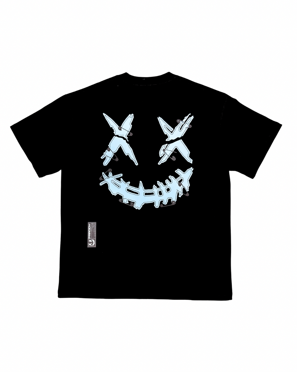 PARODY SMILEY FACE DESIGN 050 BLACK T SHIRT