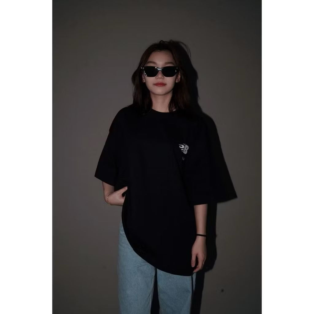 GOAT BLAZE WHITE LOGO BLACK T SHIRT