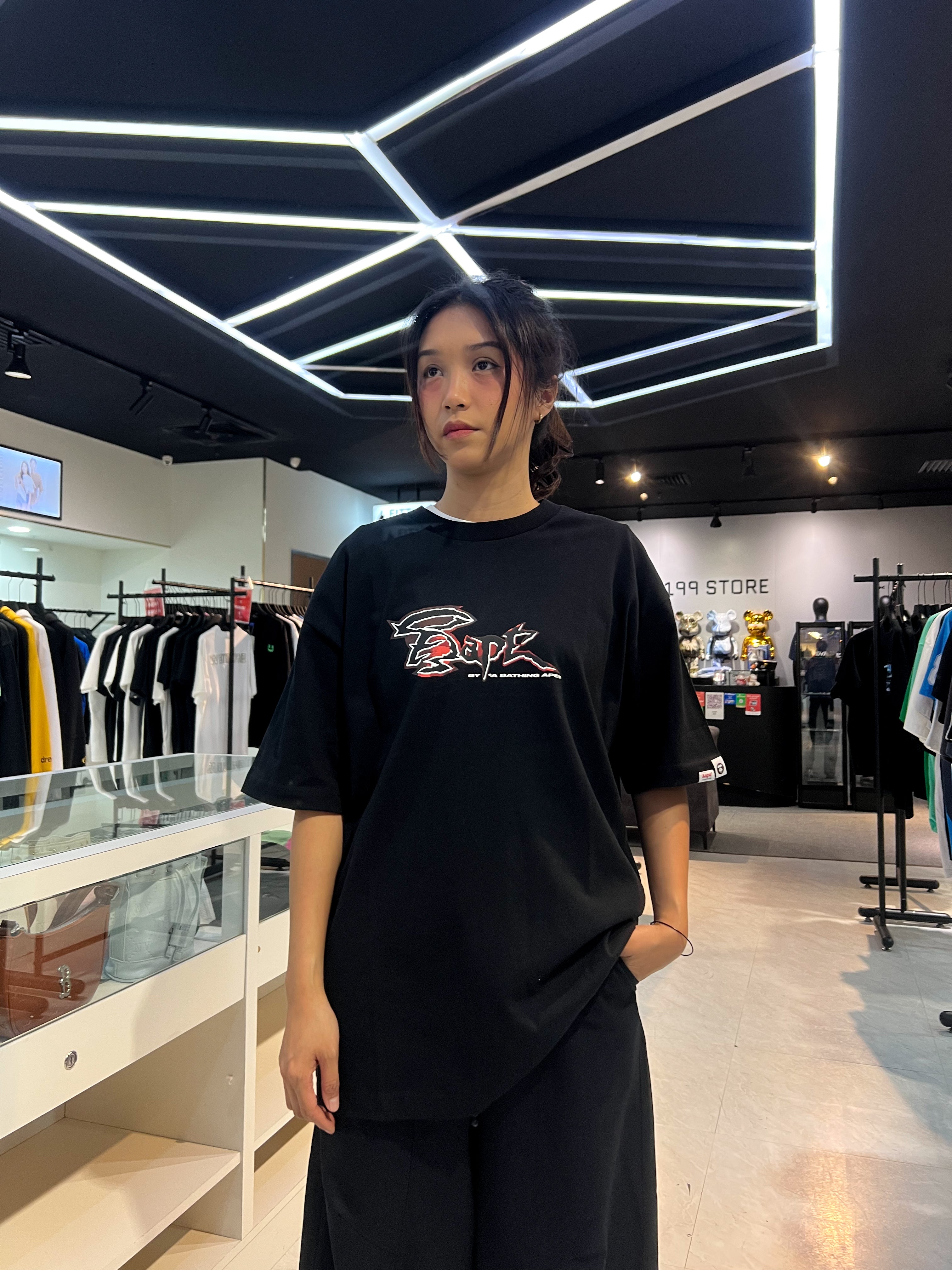 BAPE AAPE GRAPHIC TEE BLACK