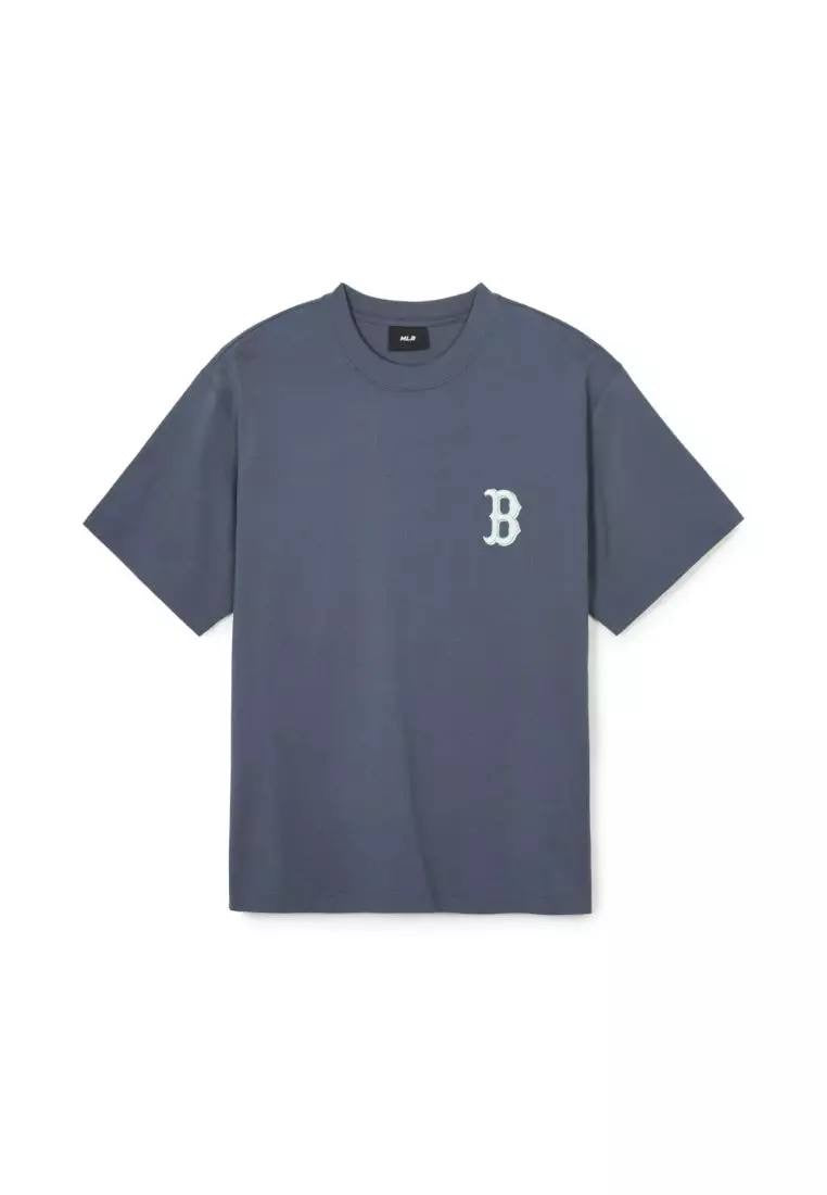 MLB Green and Purple Graphic Logo Tee Navy