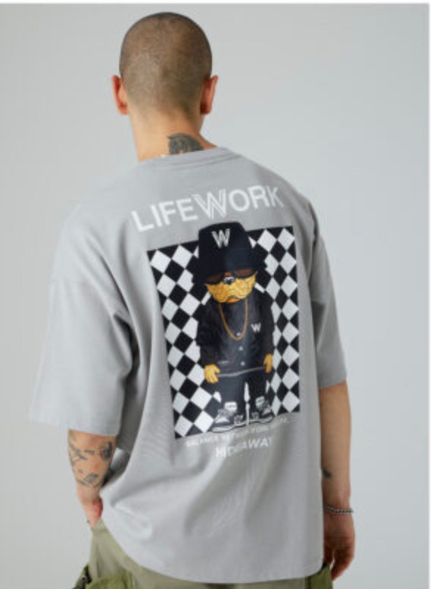 Lifework Checkerboard Grey Tee