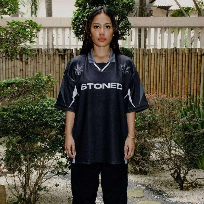 STONED & CO RETRO UIP JERSEY BLACK GREY