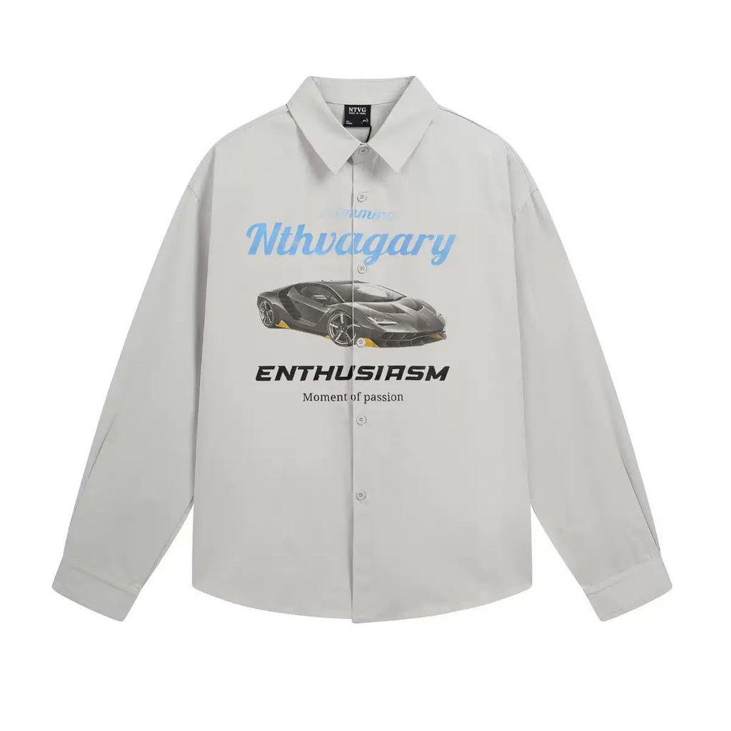 NTVG LONG SLEEVE SPORTCAR TEE WHITE