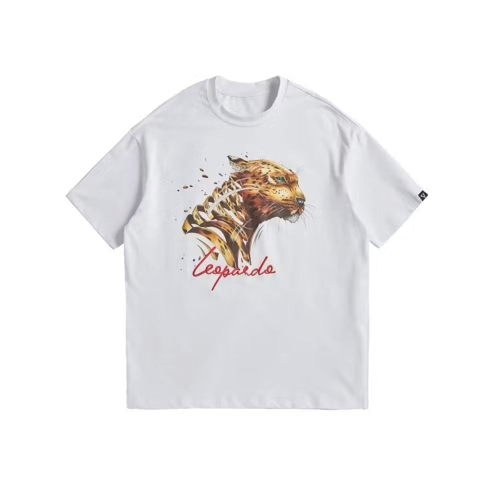 EGLAF LEOPARD TEE WHITE