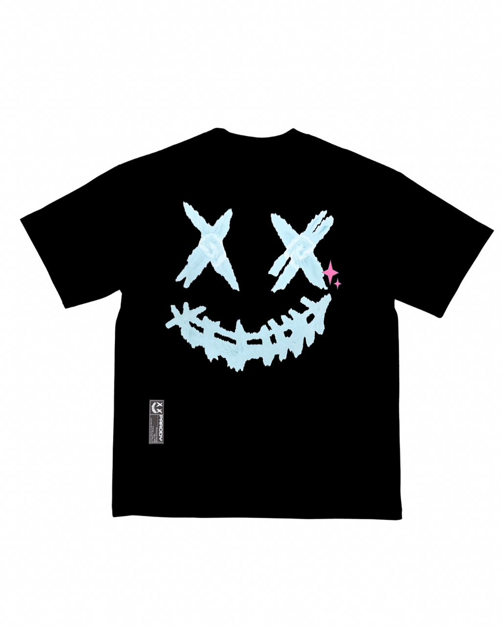 PARODY SMILEY FACE DESIGN 048 BLACK T SHIRT