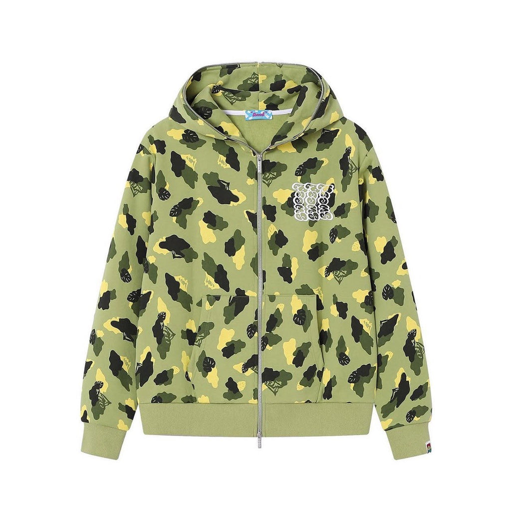 SWEED CAMO ZIP UP HOODIE GREEN