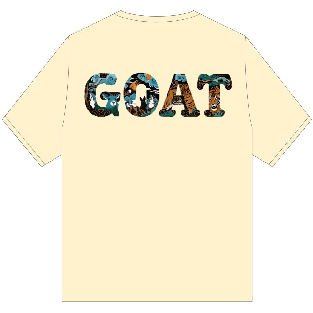 GOAT WHITE SPIRIT TEE SHIRT YELLOW