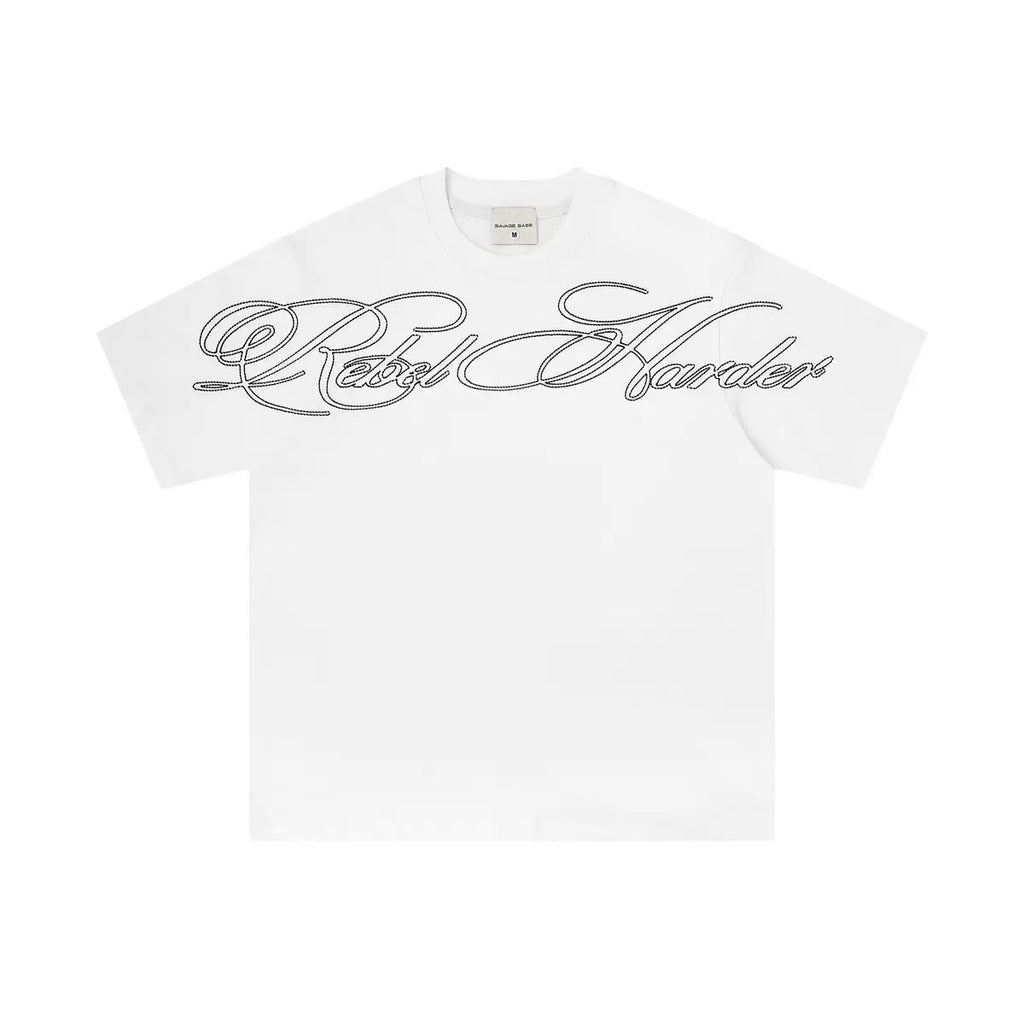SAVAGEBASE REBEL HARDER TEE WHITE