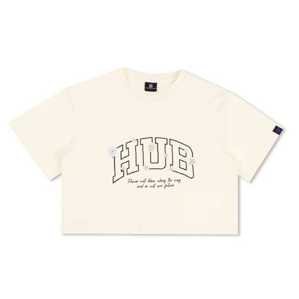 HUBCO BLOOMING PATH CROP TOP BEIGE