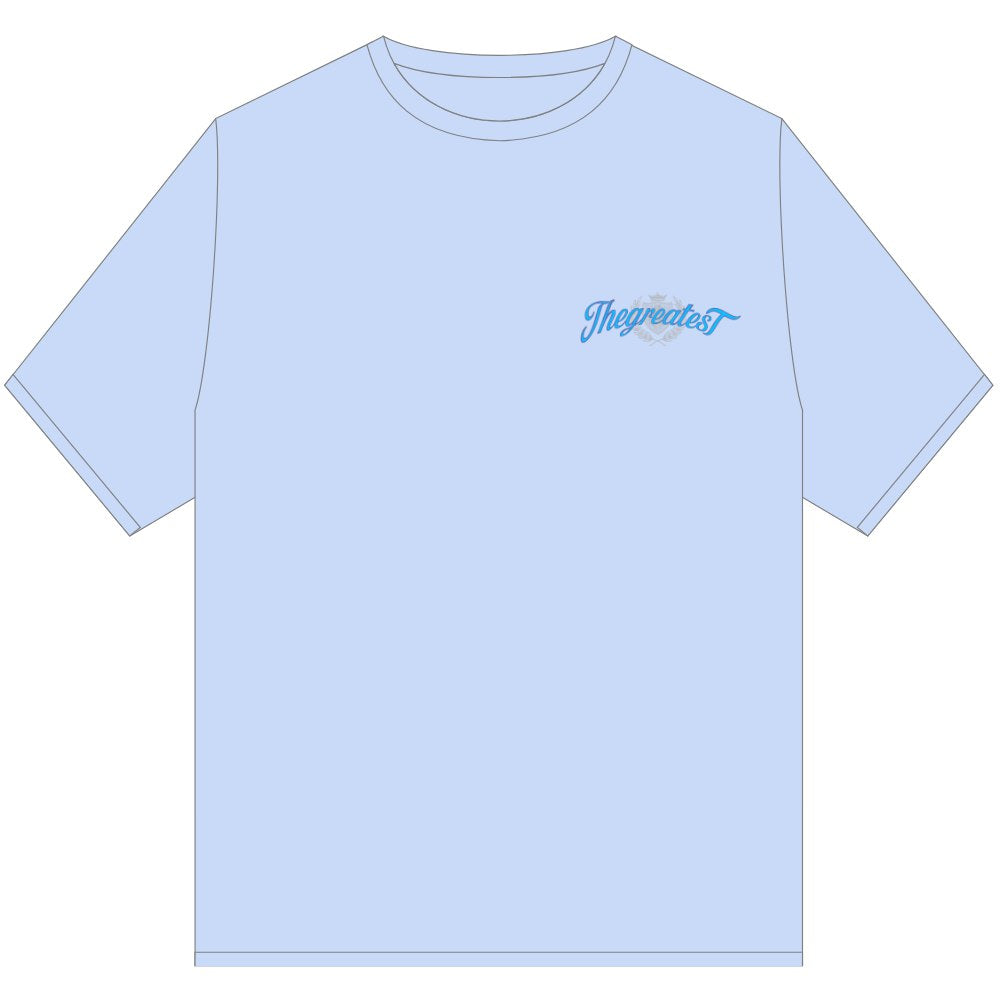 GOAT THE GREATEST BLUE SCRIPT T SHIRT BLUE