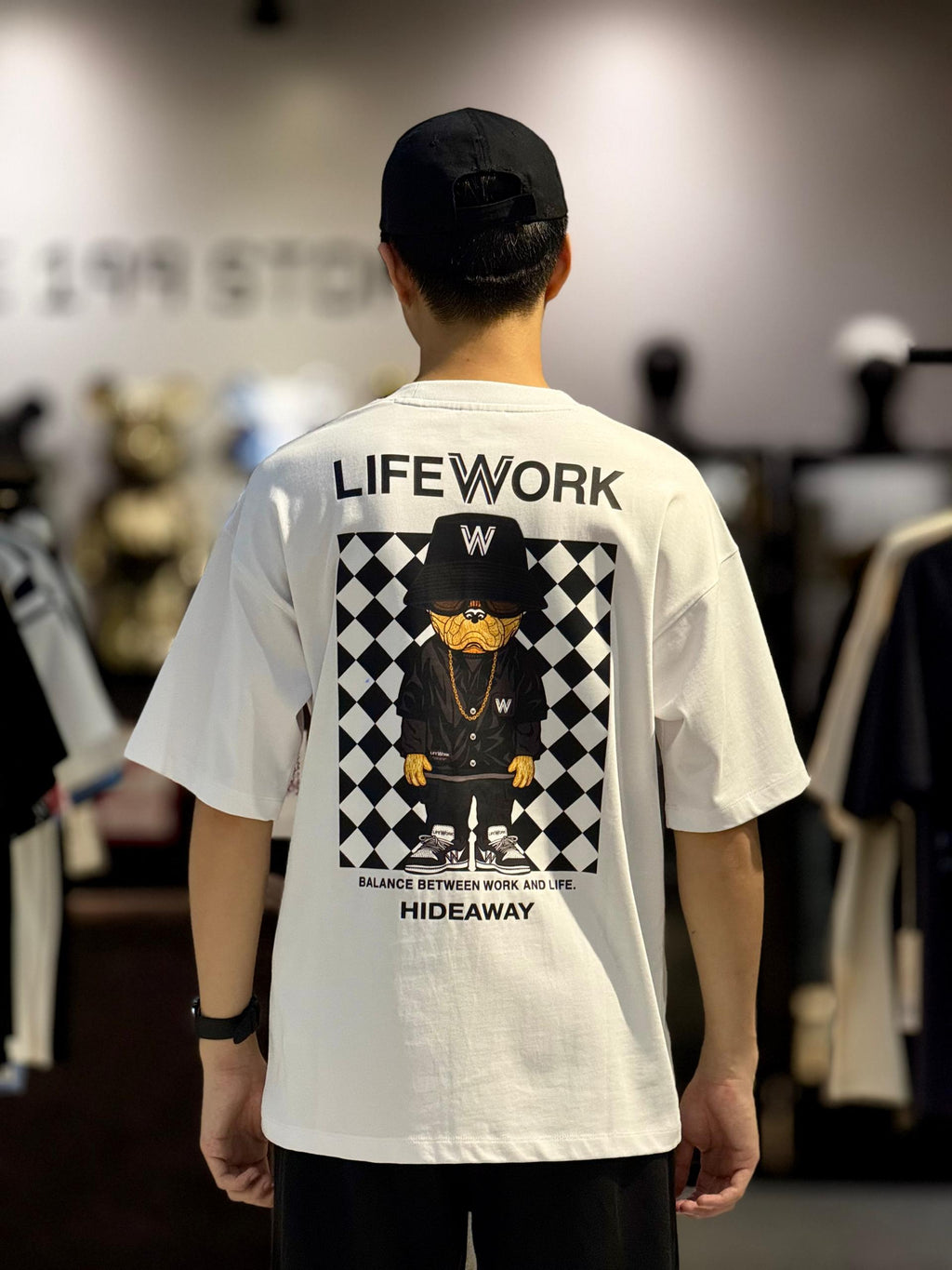 Lifework CheckerBoard HipHop White Tee