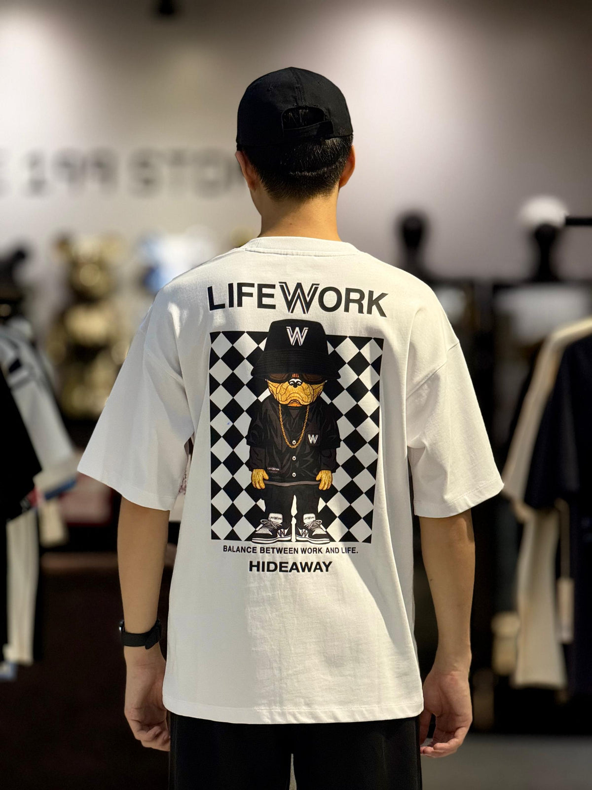 Lifework CheckerBoard HipHop White Tee
