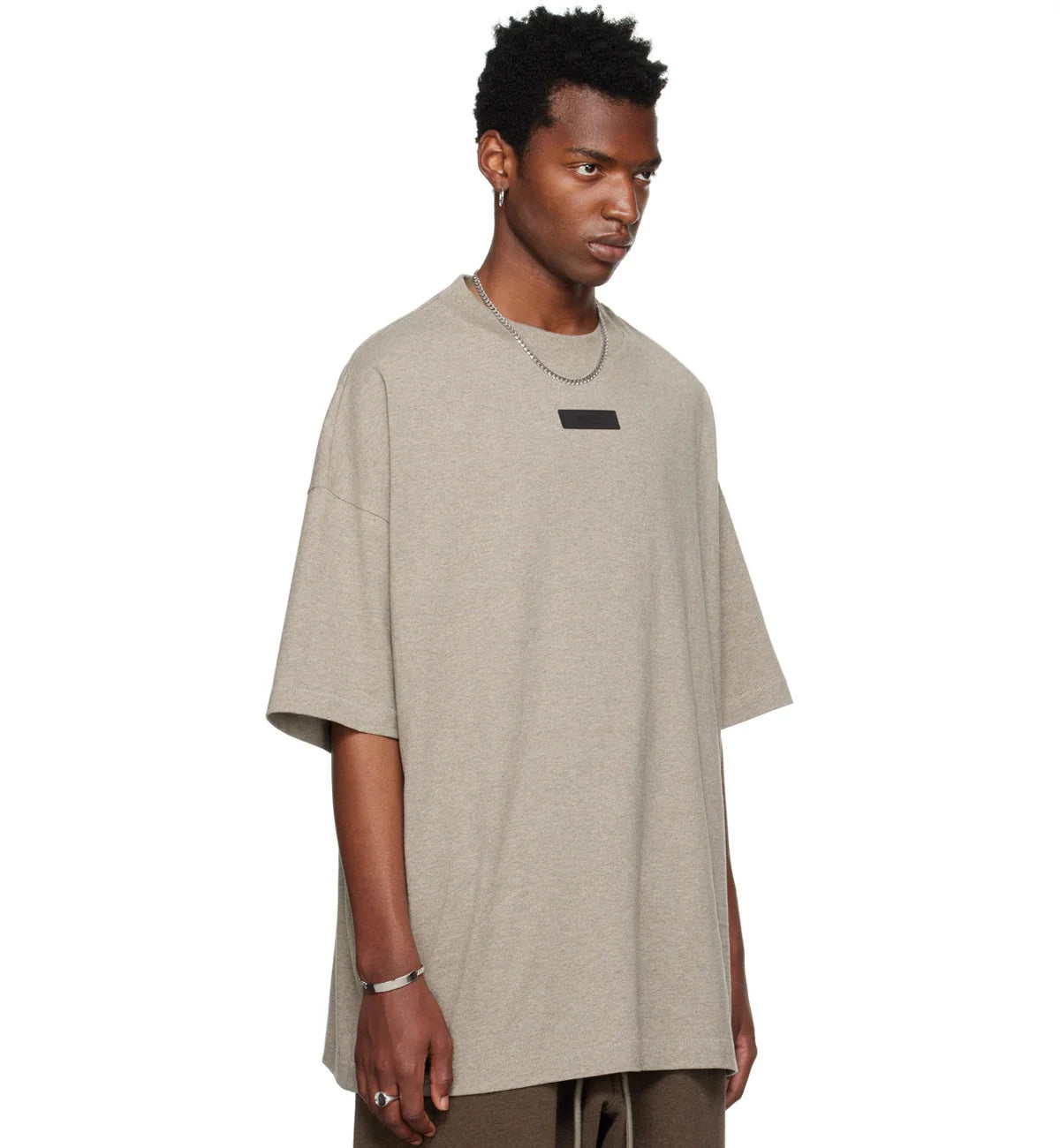FEAR OF GOD ESSENTIALS T-Shirt Short-Sleeved With Chest Label SS24 Heather Grey