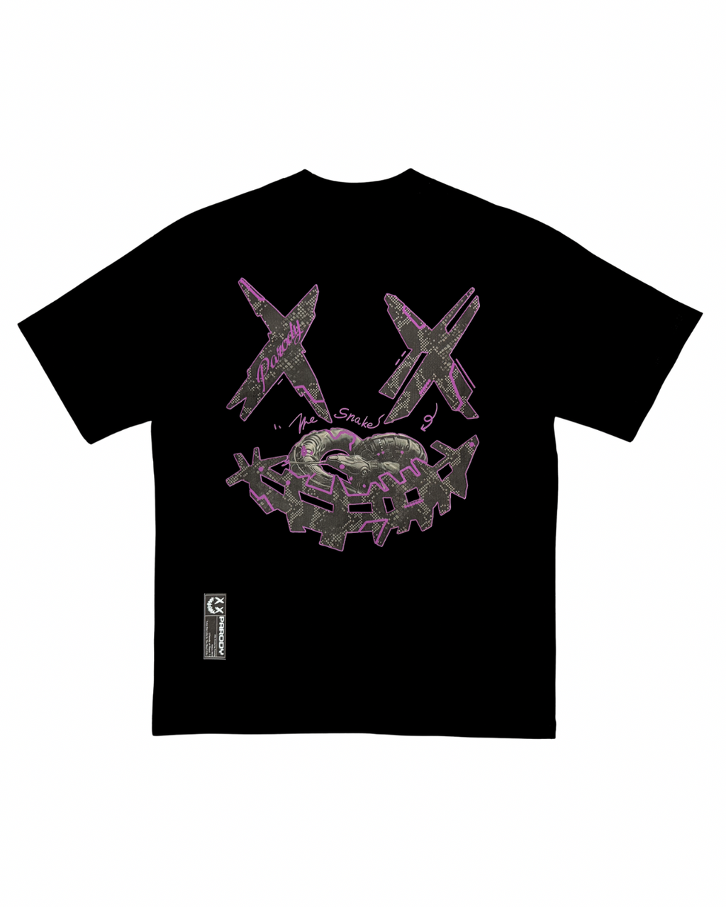 PARODY SMILEY FACE DESIGN 045 BLACK T SHIRT