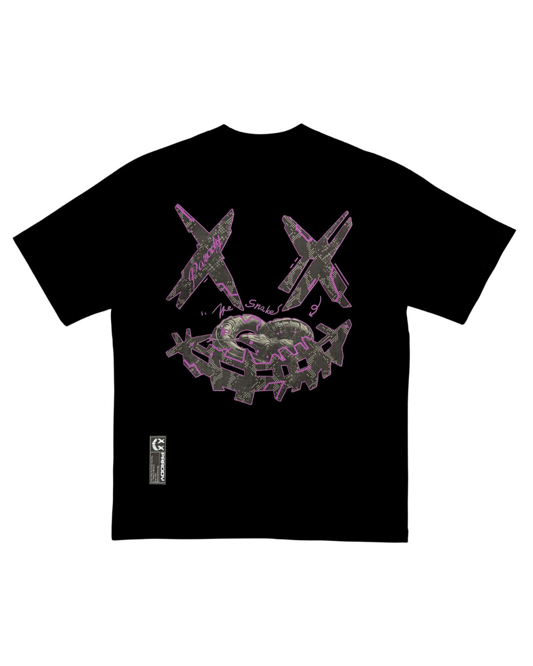 PARODY SMILEY FACE DESIGN 045 BLACK T SHIRT