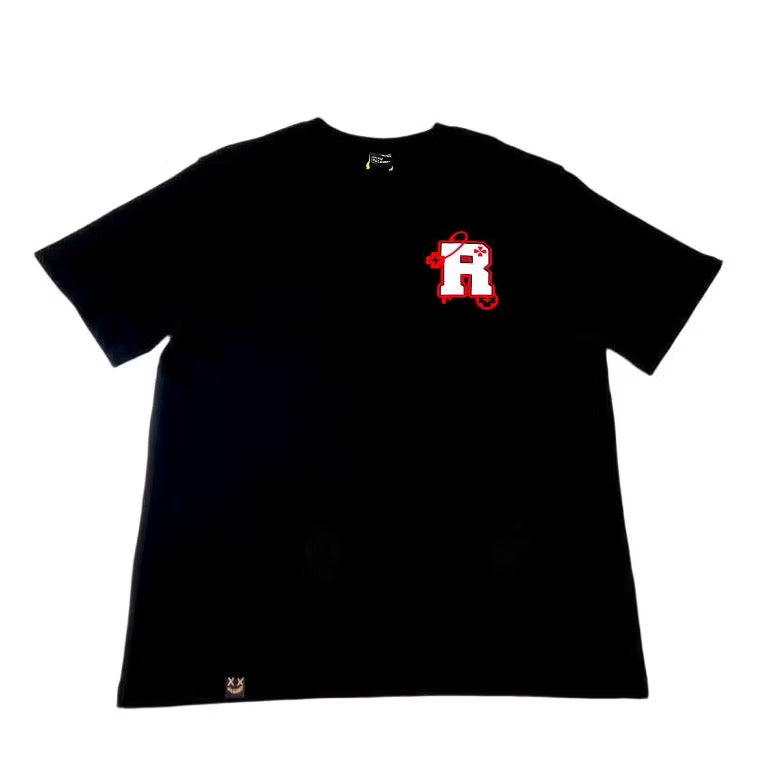 RICKYISCLOWN MAMBA SNAKE SKIN FLOWER BLACK TEE