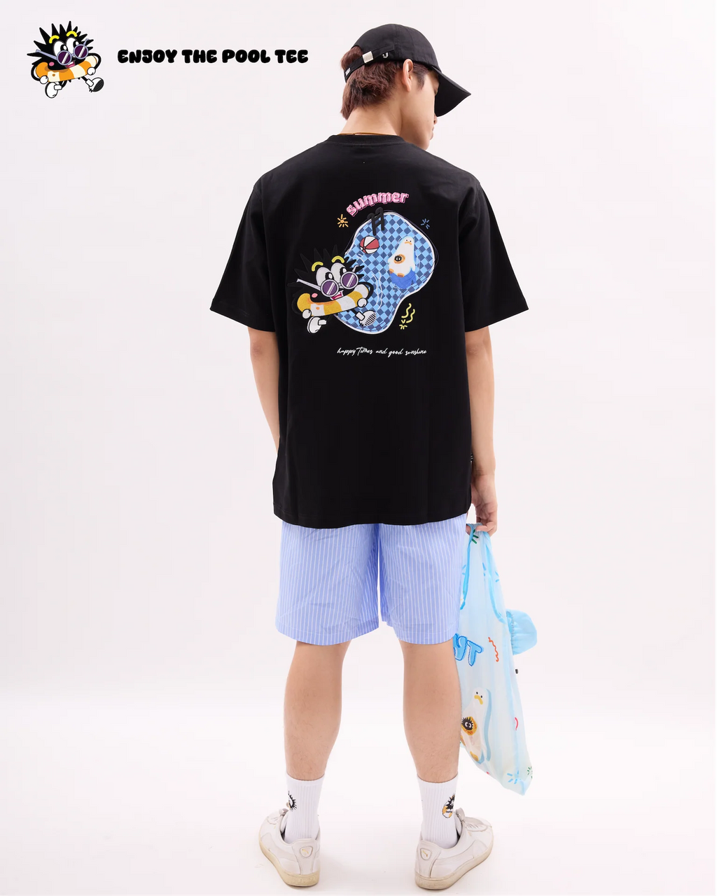 KEYNOTE ENJOY THE POOL TEE BLACK