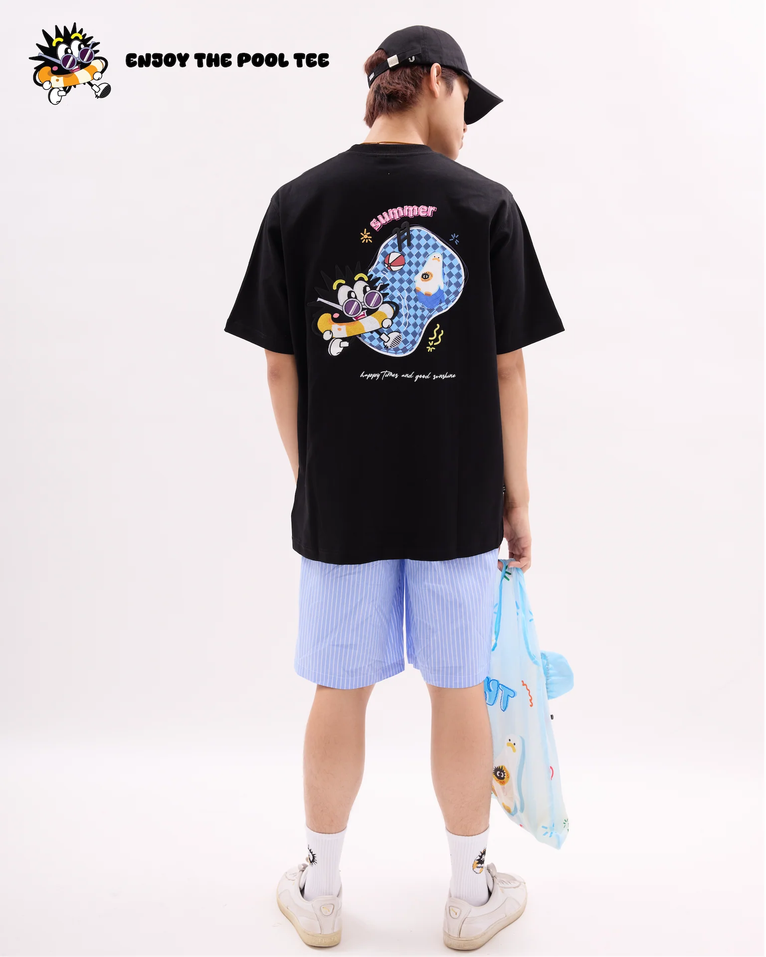 KEYNOTE ENJOY THE POOL TEE BLACK