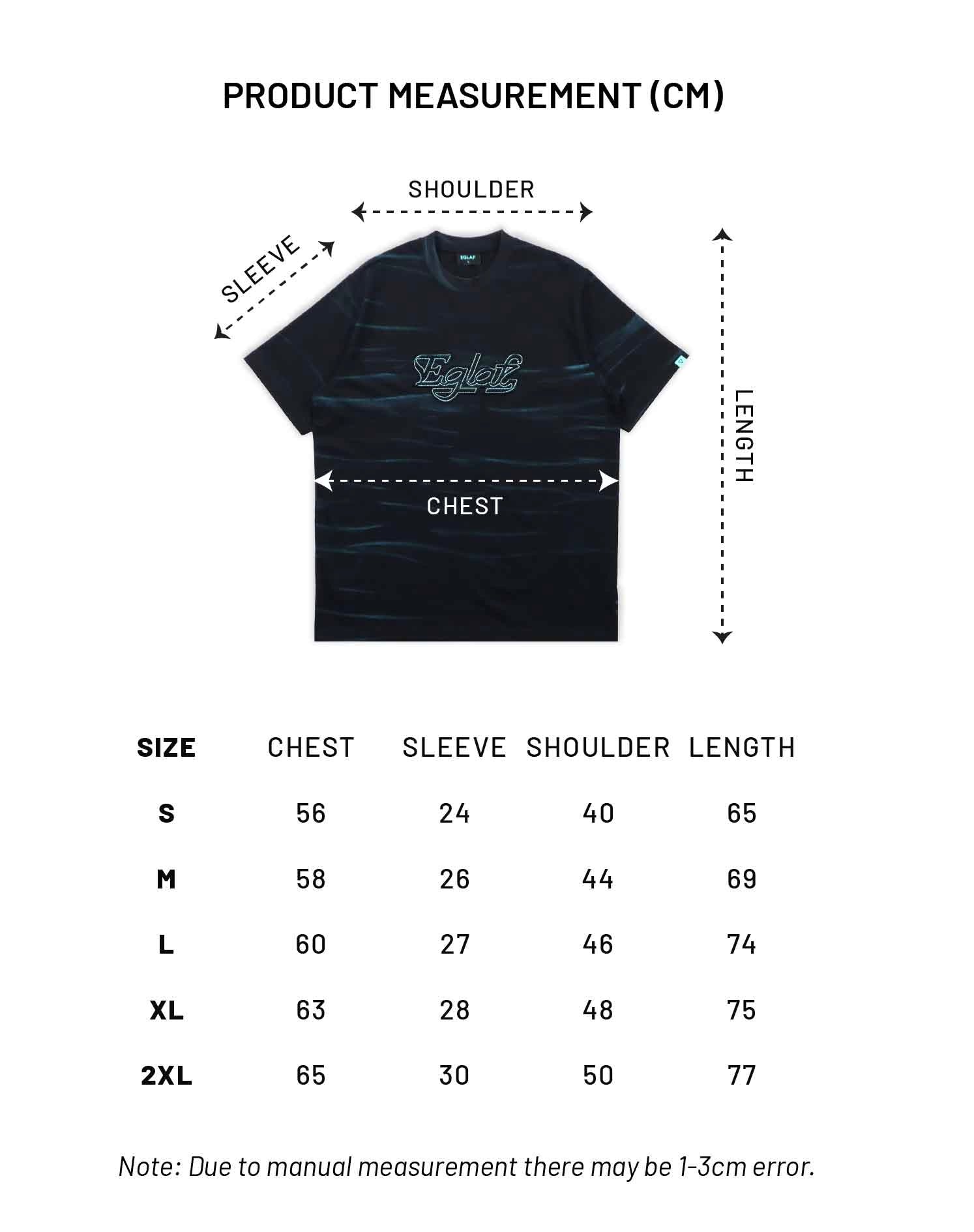 EGLAF MV DYE FABRIC STITCH TEE BLACK