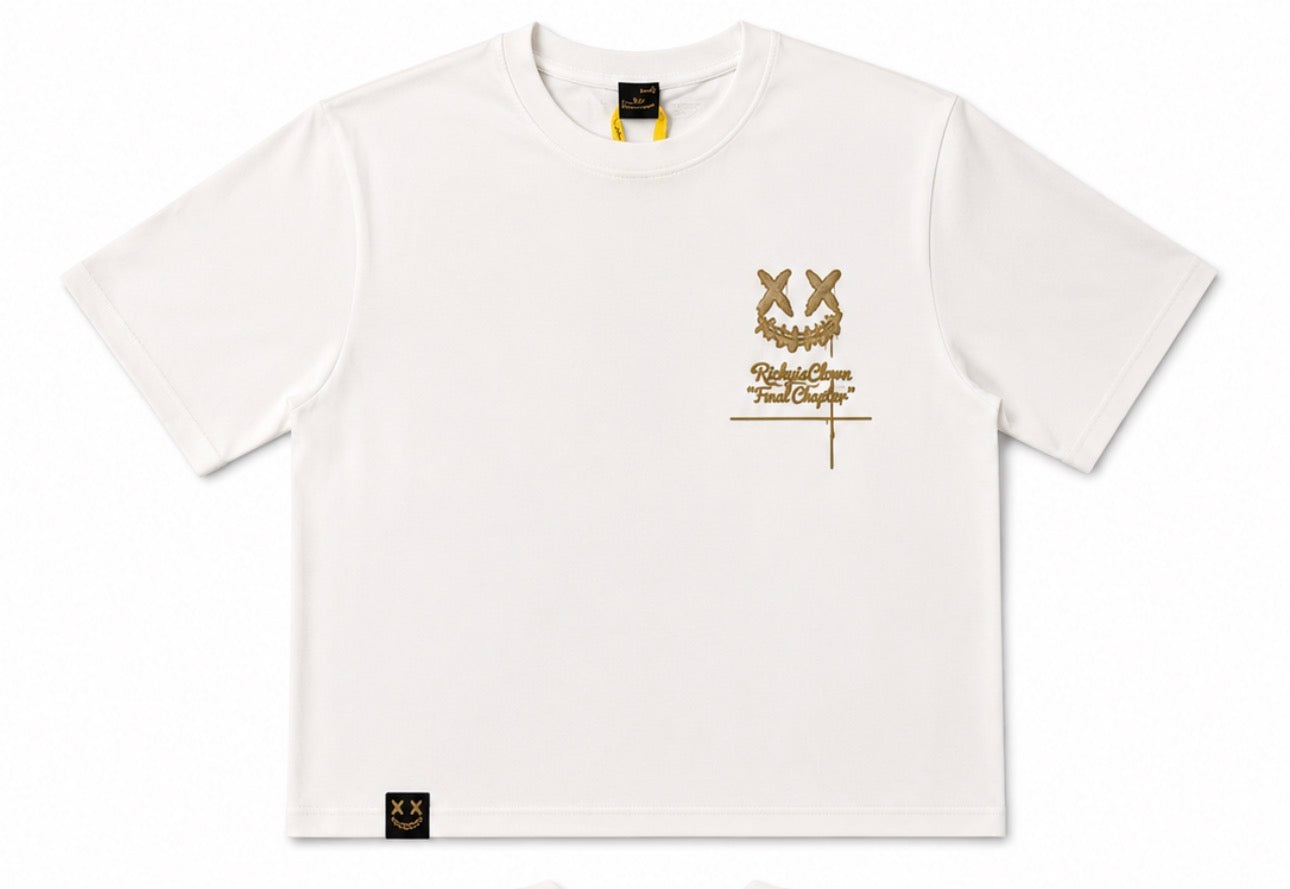 RICKYISCLOWN WHITE CUT FURRY CLOWN TEE WHITE