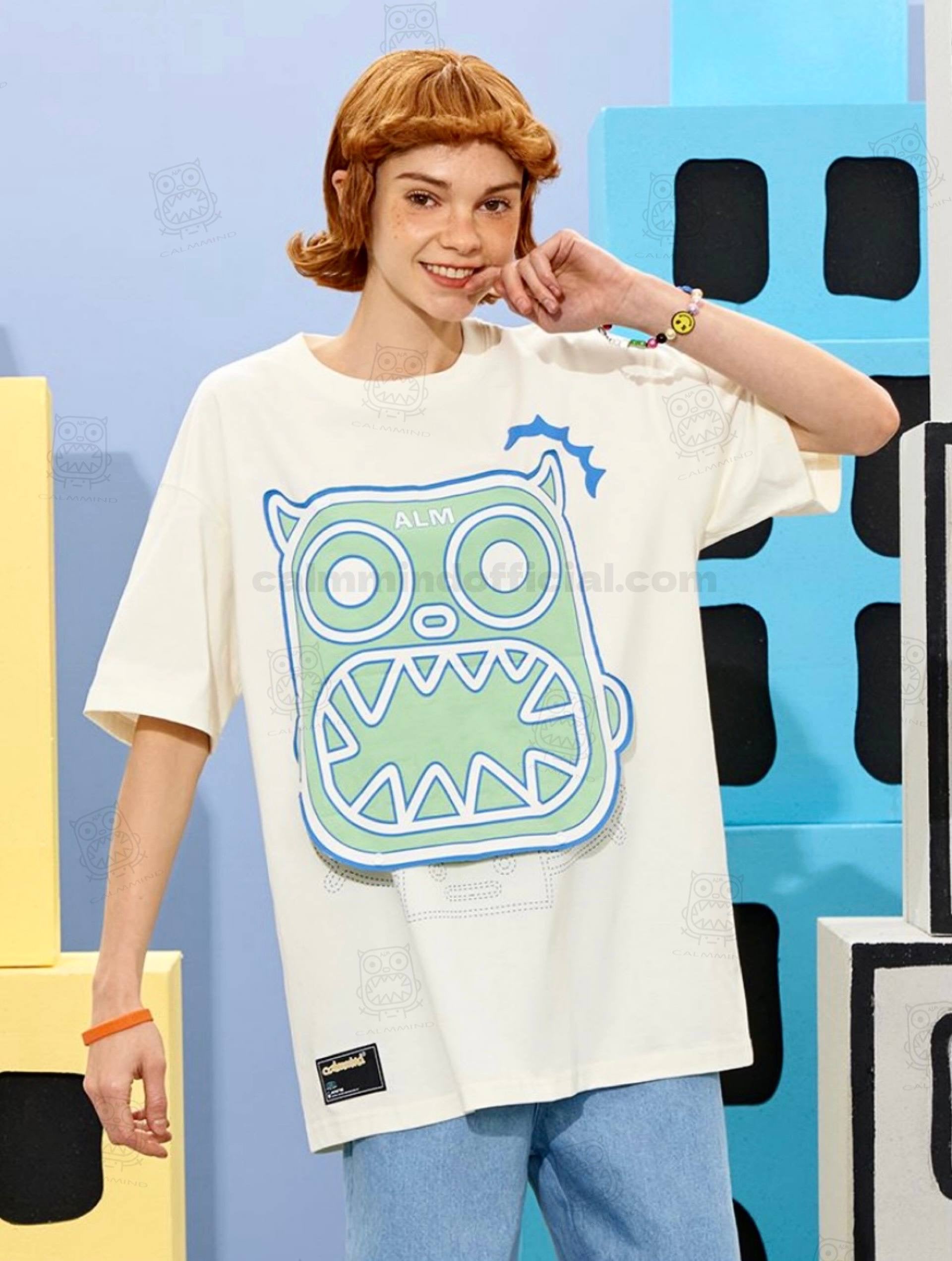 Calmmind Puzzle Monster T-shirt Cream