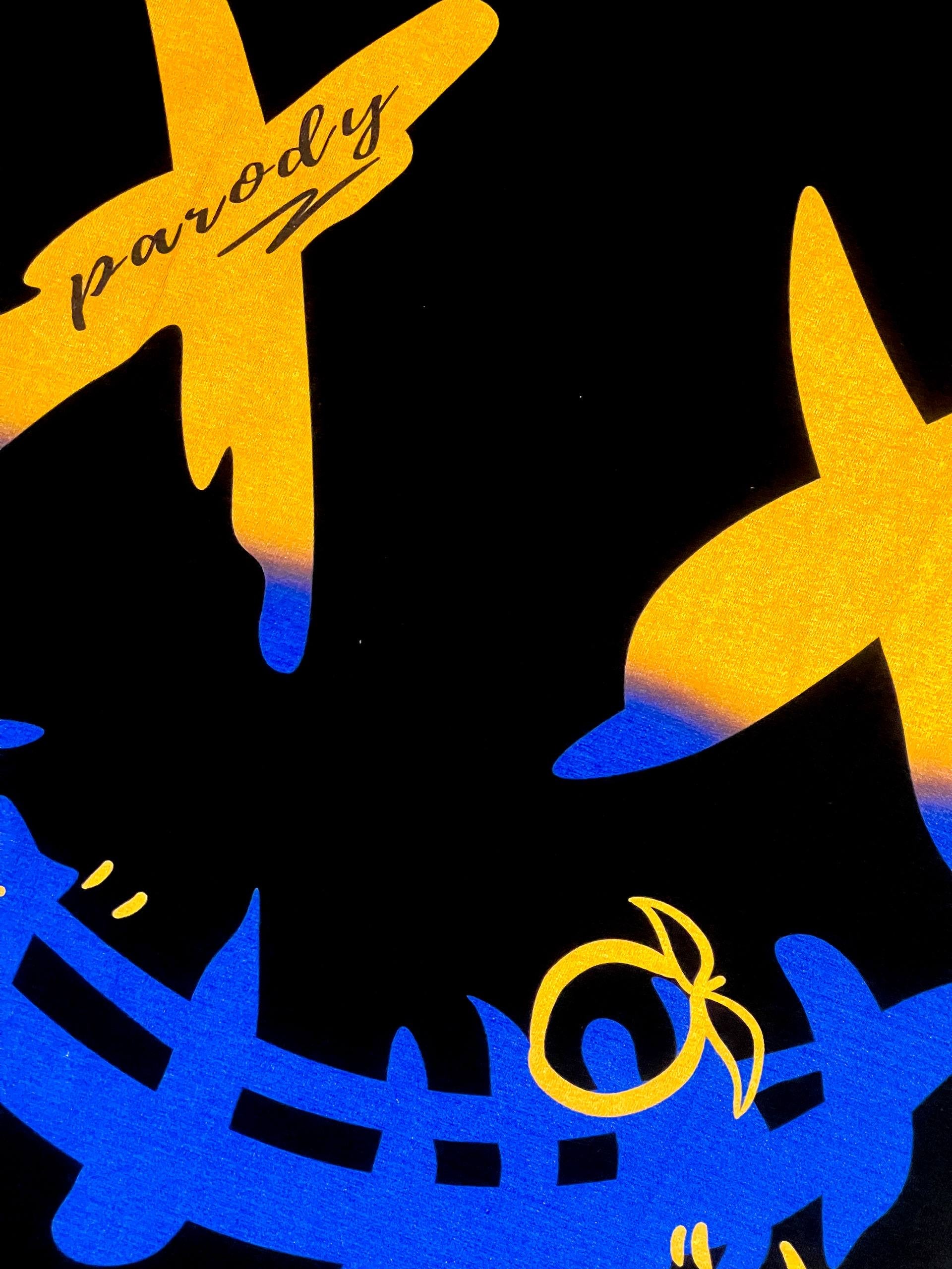 PARODY SMILEY FACE DESIGN 022 BLACK T SHIRT