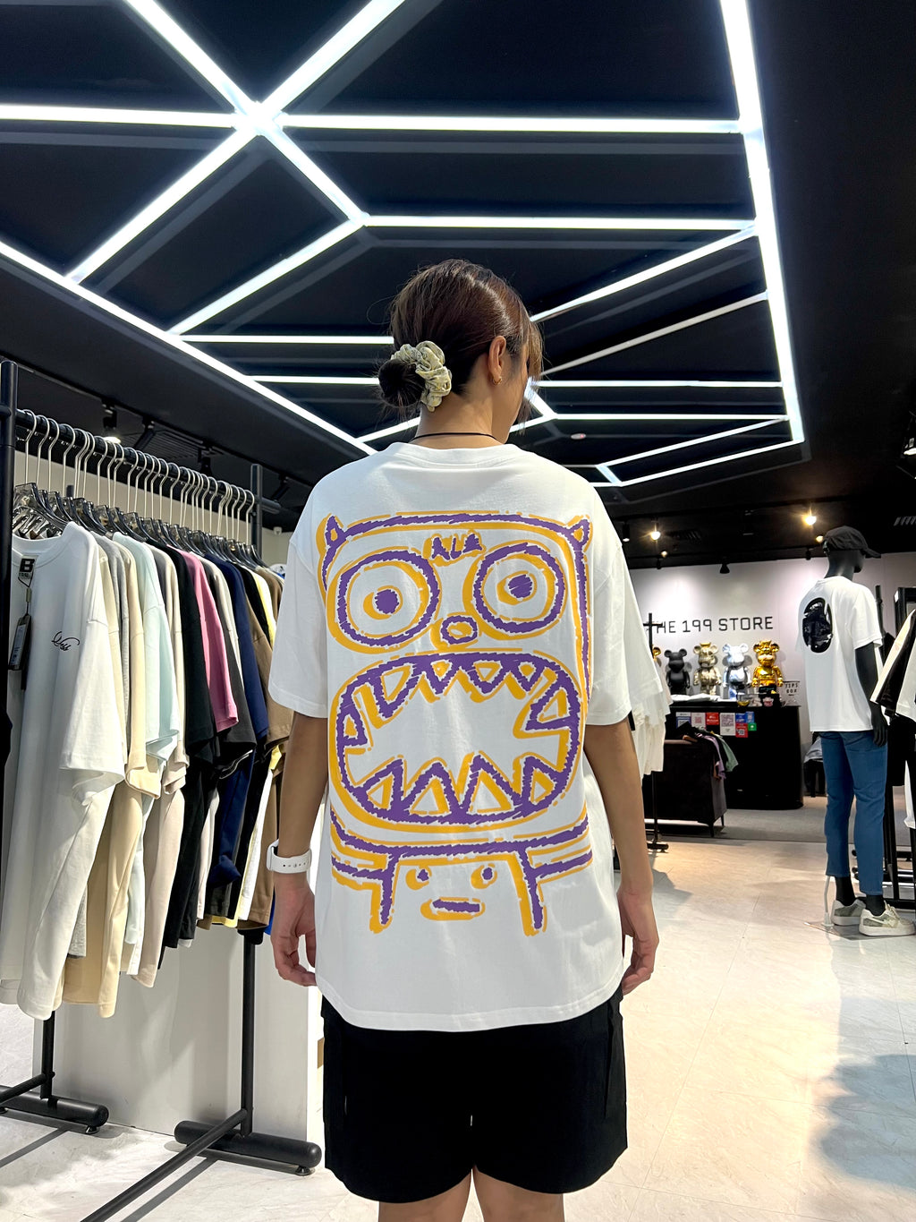 CALMMIND Yellow Crayon Monster Tee White