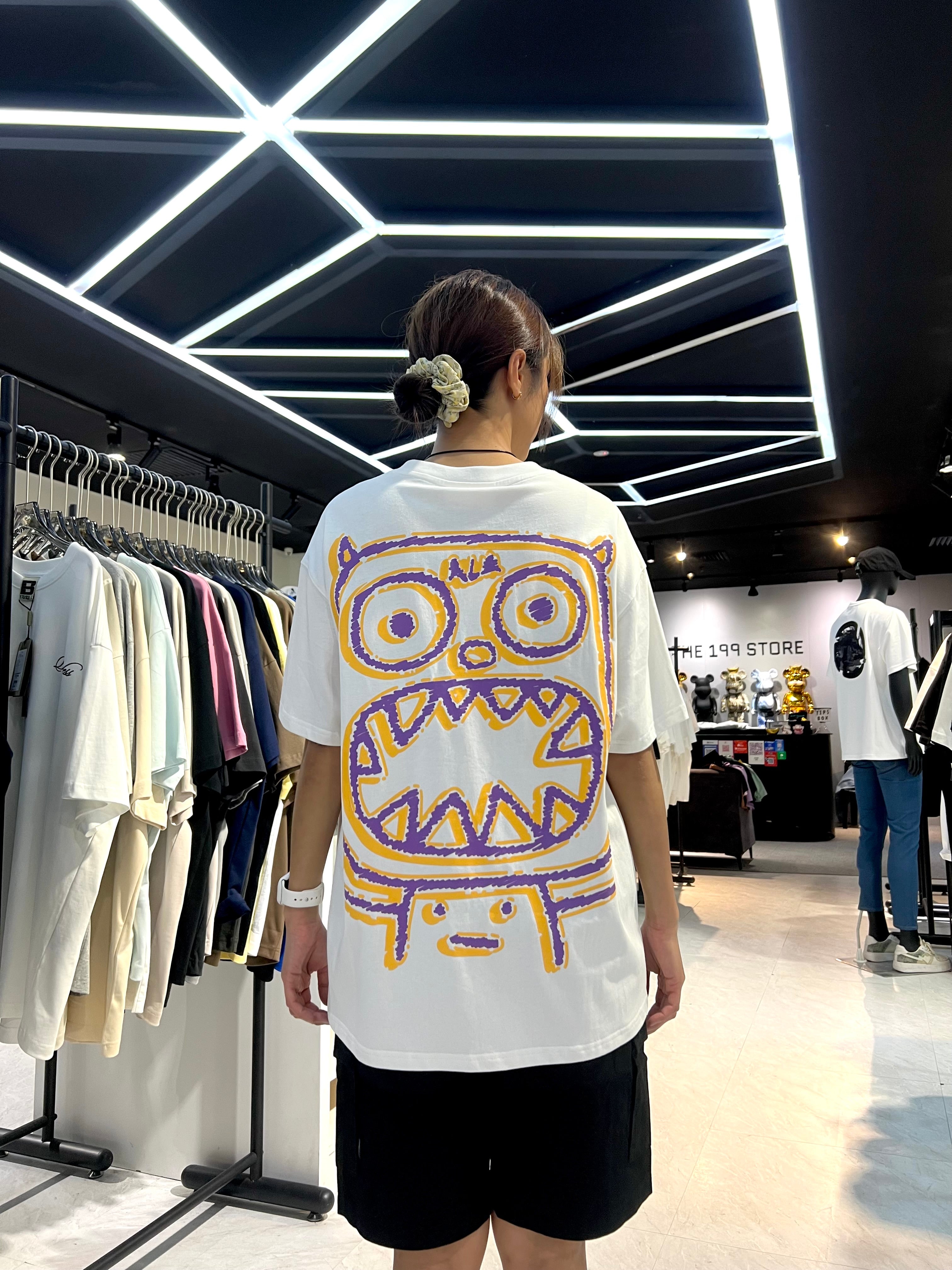 CALMMIND Yellow Crayon Monster Tee White