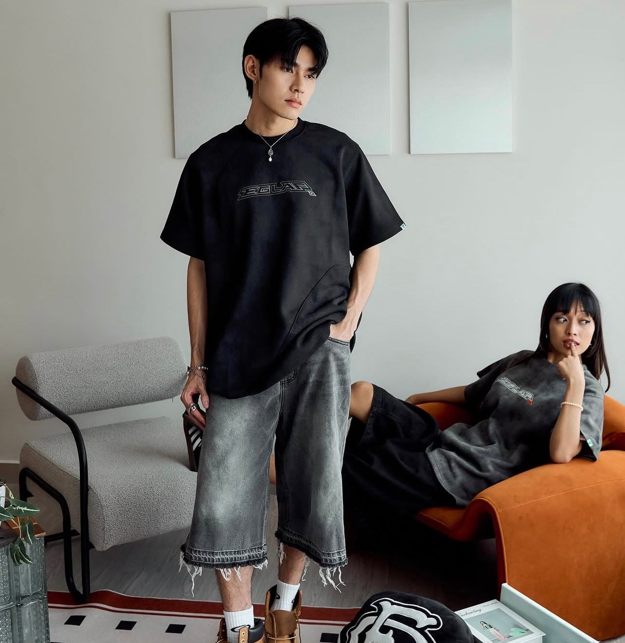 EGLAF BASIC26 PANEL TEE BLACK