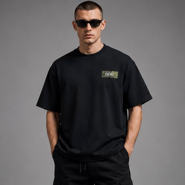 GOAT SNAKESKIN TEE BLACK GREEN