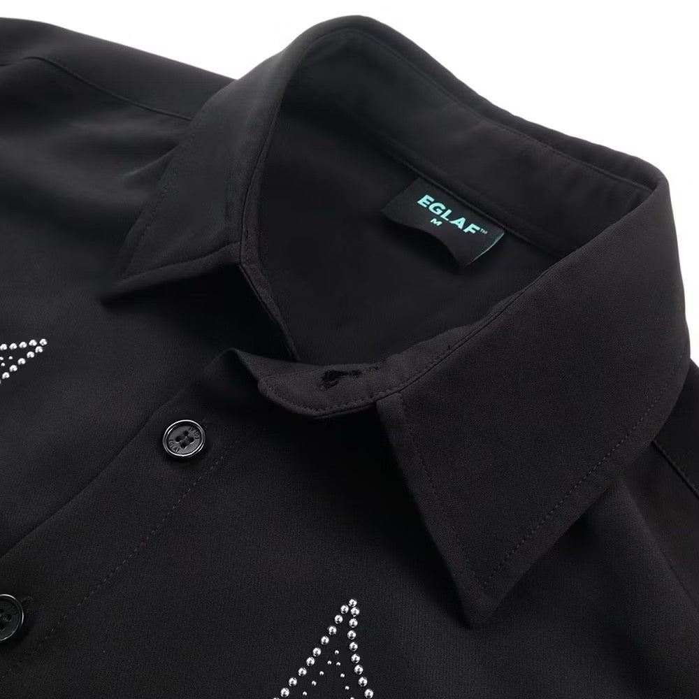 EGLAF EG Silver Rivet Long Sleeve Shirt Black