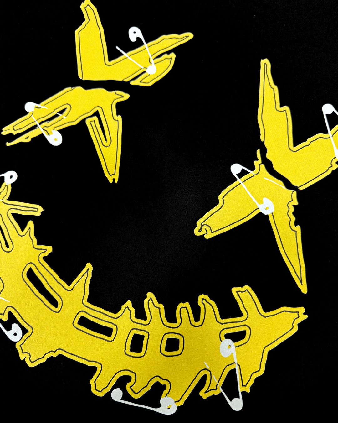 PARODY SMILEY FACE DESIGN 040 BLACK T SHIRT