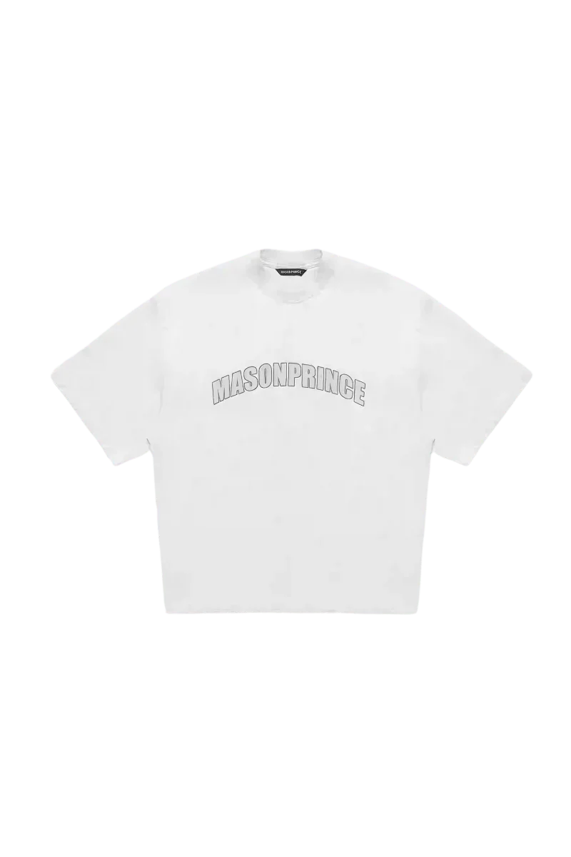 MASONPRINCE CURVED LOGO WHITE TEE