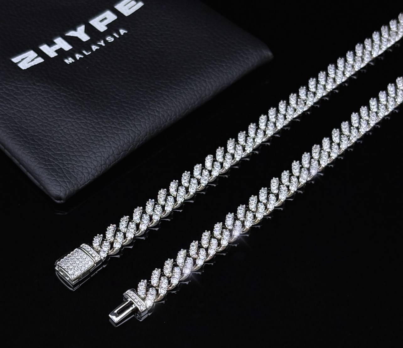 Iced-Out Prong Cuban Link Chain 8mm