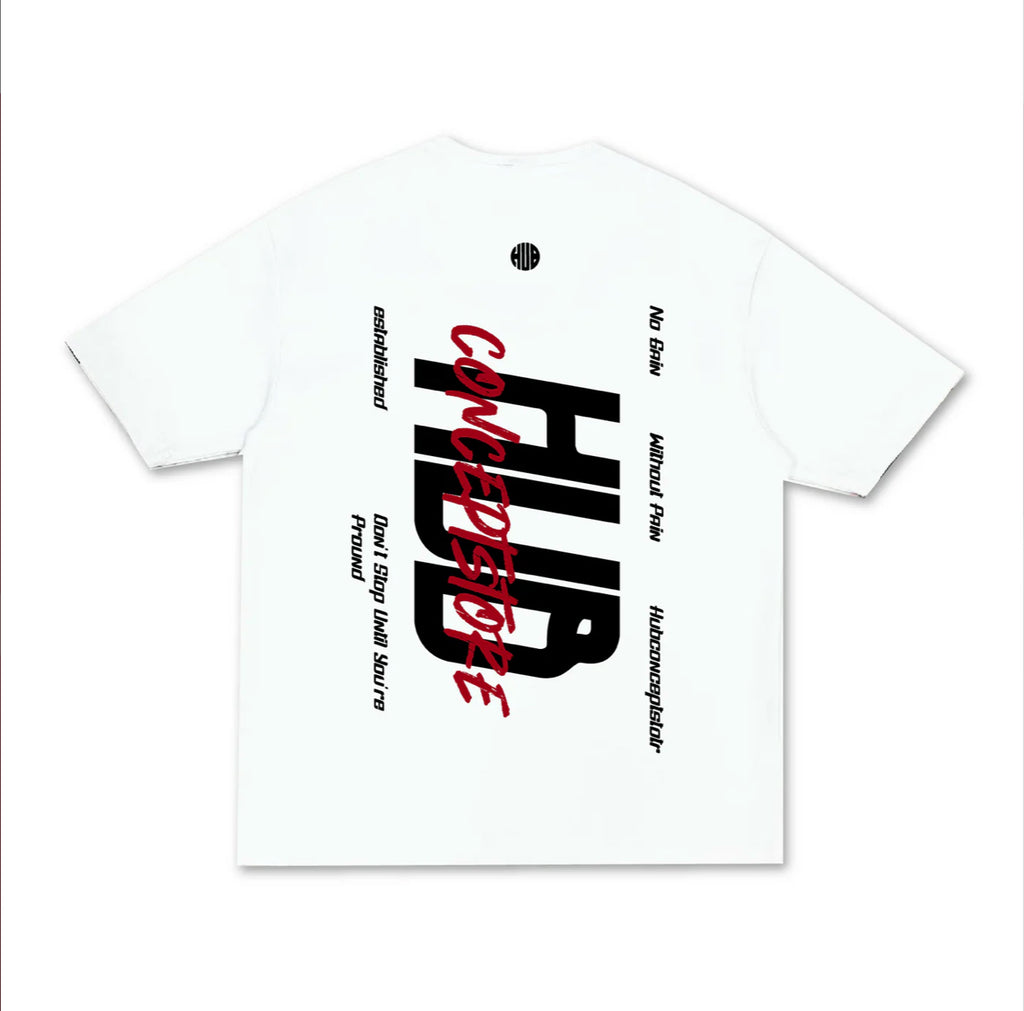 HUBCO MOTION SCRIPT TEE WHITE