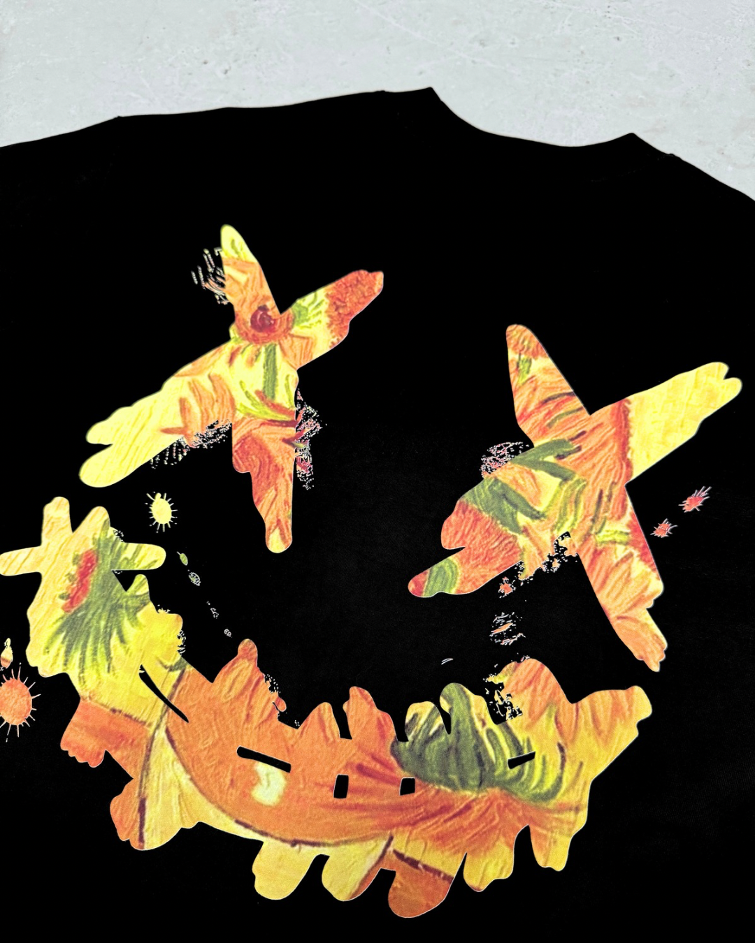 PARODY SMILEY FACE DESIGN 044 BLACK T SHIRT