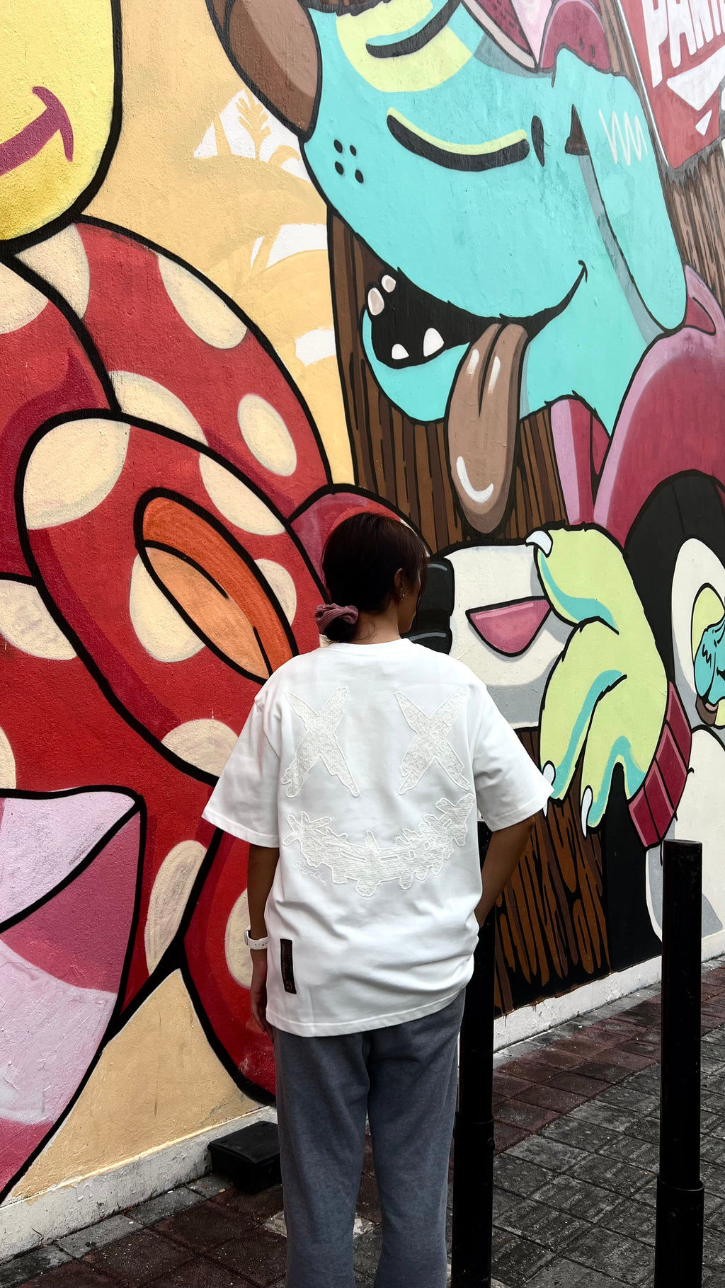 RICKYISCLOWN LACE CLOWN WHITE TEE