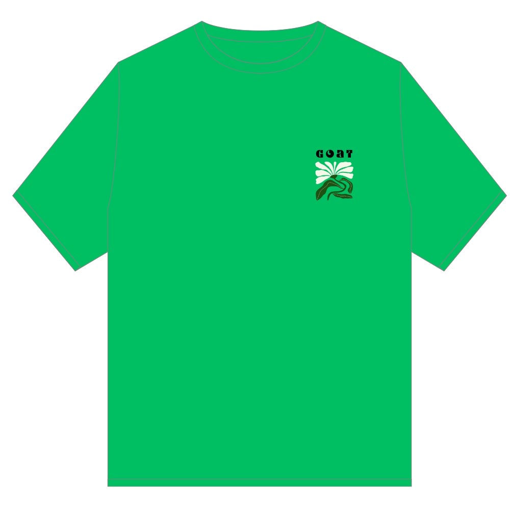 GOAT WHITE FLOWER TEE SHIRT GREEN