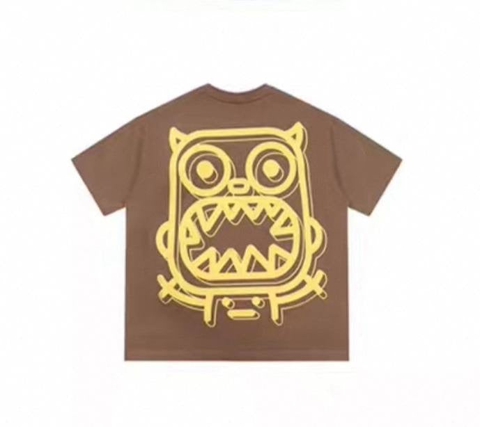 Calmmind Neon Logo Monster Tee in yellow and brown